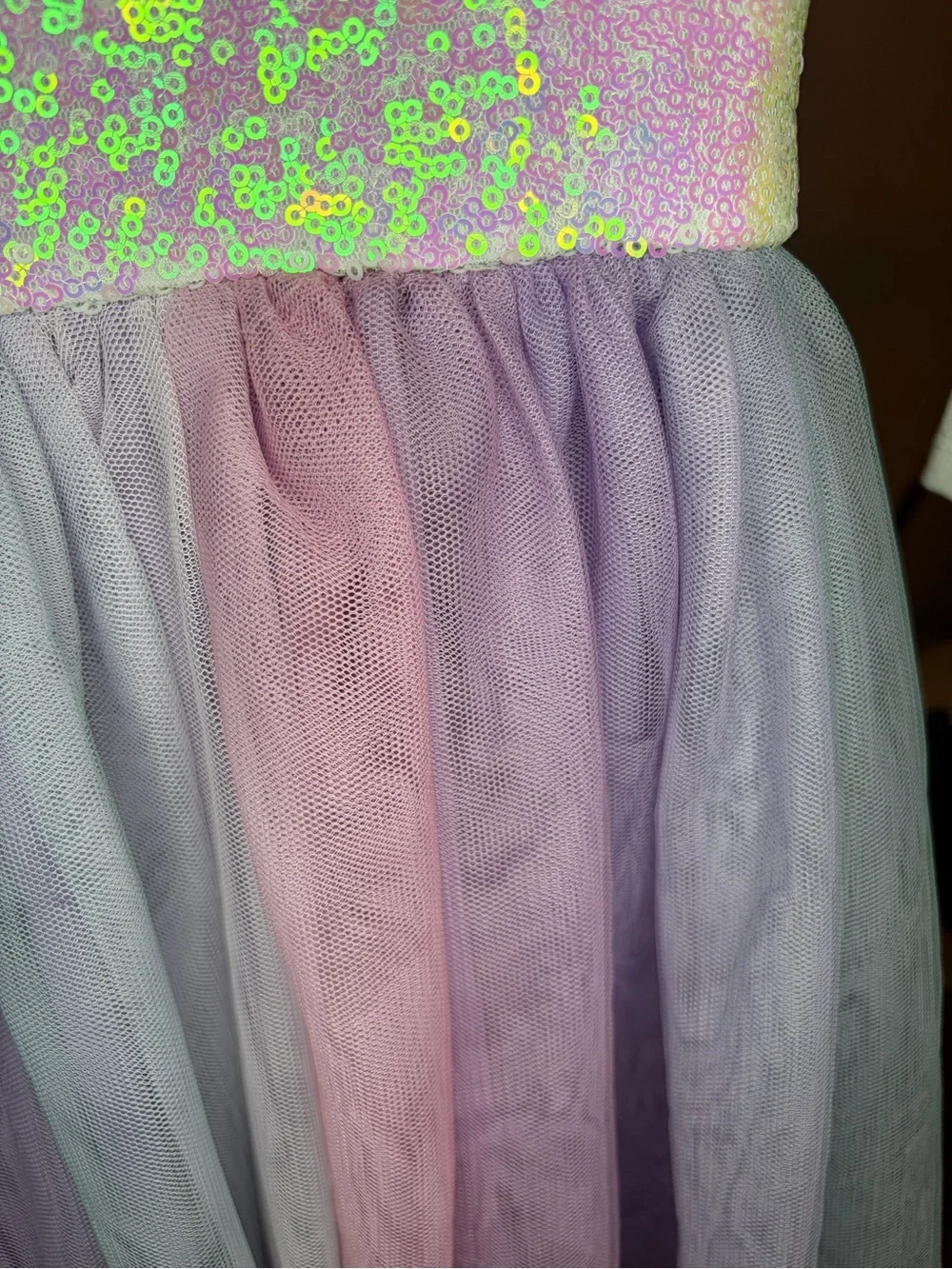 Unbranded Iridescent Pink & Pastel Tulle Unicorn Dress for Kids
